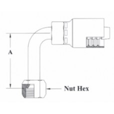 1/4 X 1/4 FEMALE JIC 90° LONG SWIVEL 1/4 X 1/4 FEMALE JIC 90° LONG SWIVEL